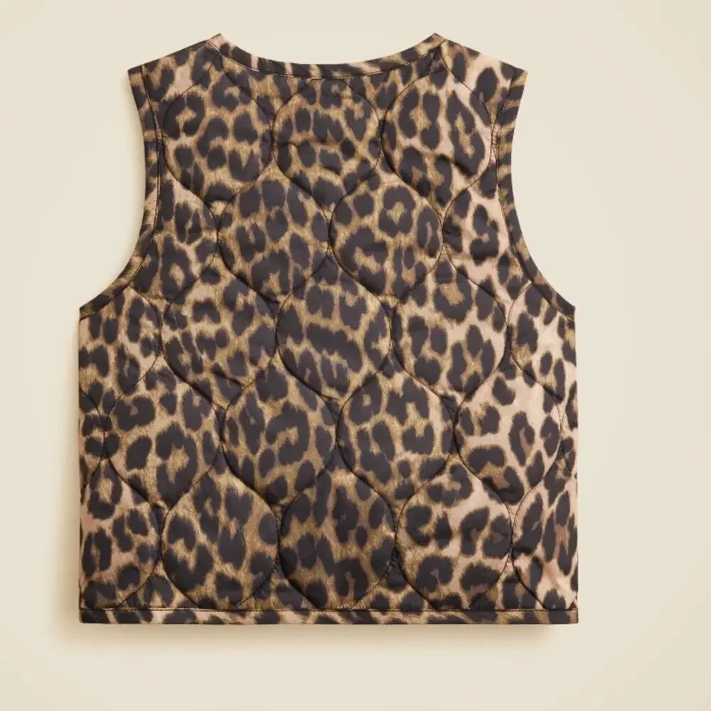 Crewcuts tan leopard print quilted vest - Picture 5 of 11